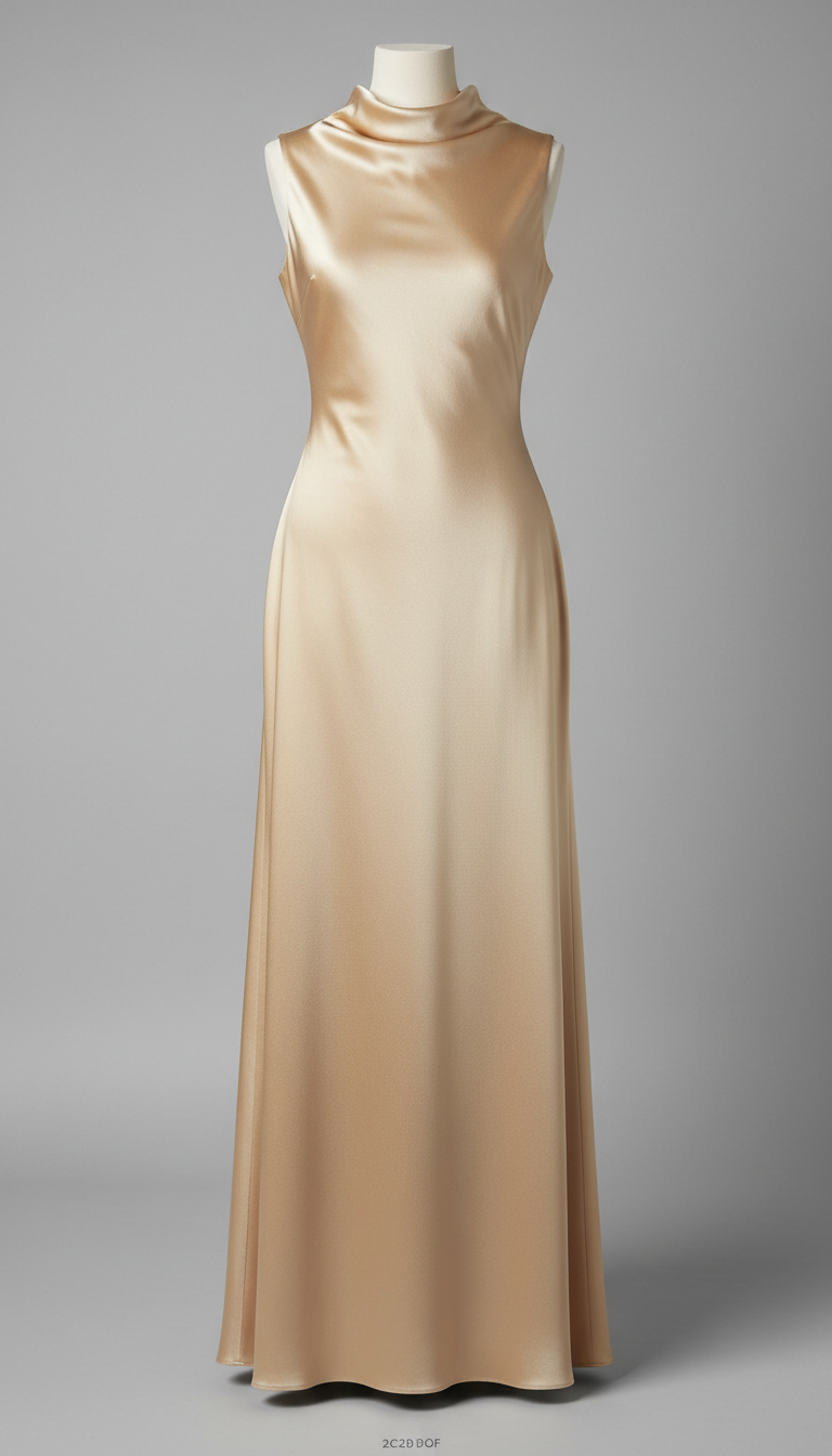 Champagne Gold Minimalist Evening Gown