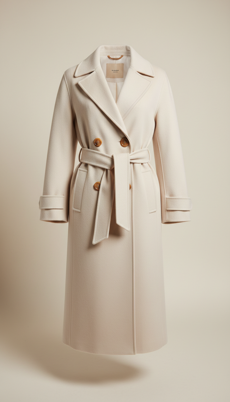 Ivory Cashmere Tailored Coat