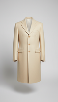 Ivory Silk Tailored Wool Coat