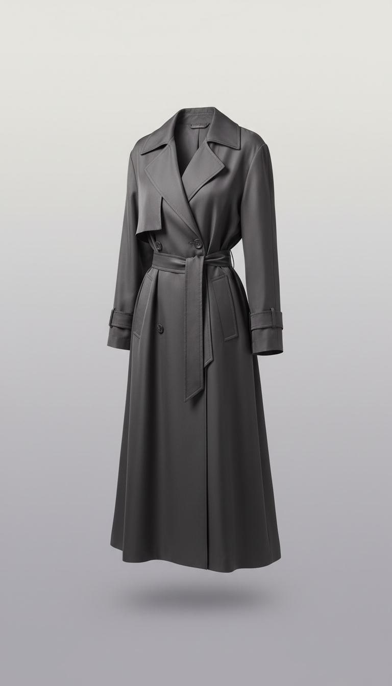 Silk Monochrome Trench Coat
