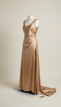 Champagne Silk Evening Dress