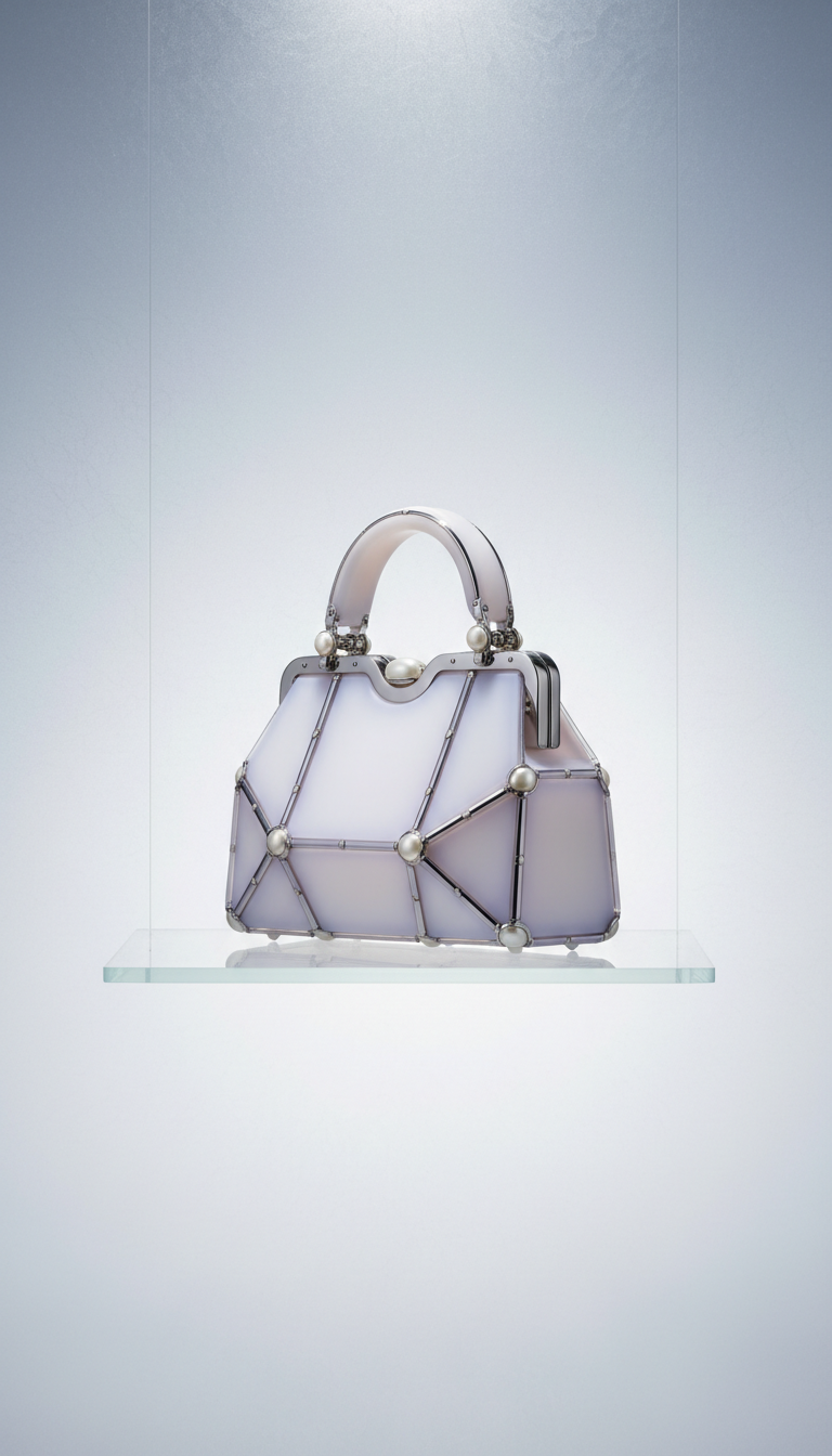 Opaline Glass Structured Handbag