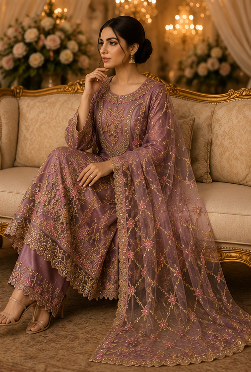 Ivory Silk Unstitched Fabric With Border Embroidery