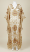 Gold filigree organza kaftan