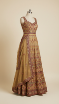 Antique Gold Chiffon Evening Outfit